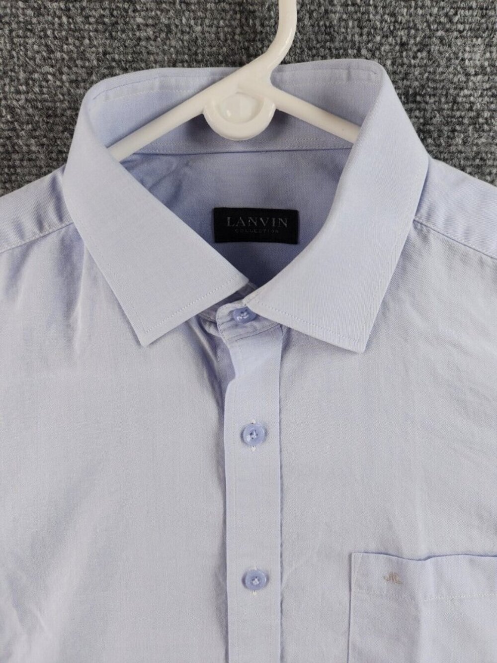 Lanvin Collection Long Sleeve Blue Button Up Shirt Men Size 100 Medium Woven